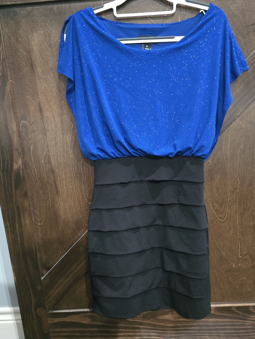 Enfocus Studio Blue Sparkle Dress Top